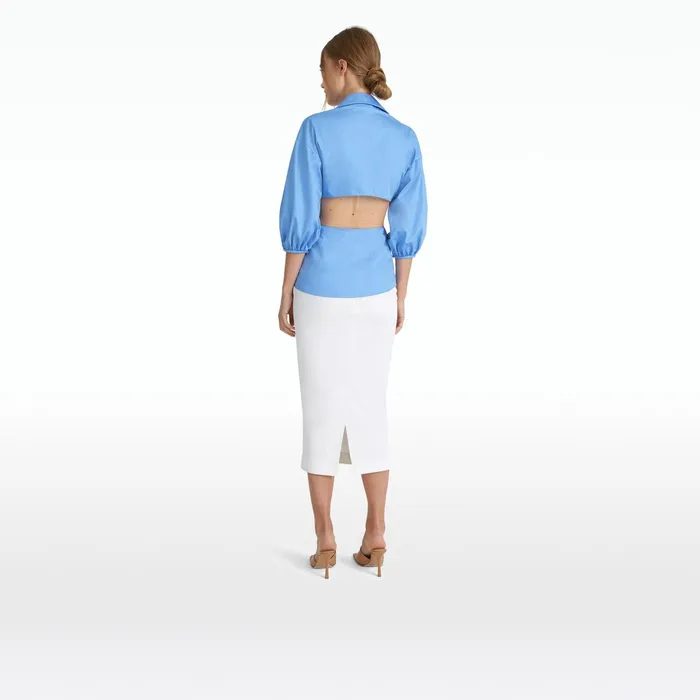 Safiyaa Stella Safiyaa Blue Cotton Shirt Women Tops
