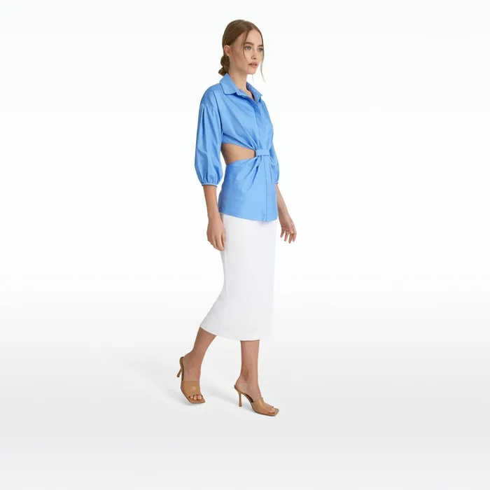 Safiyaa Stella Safiyaa Blue Cotton Shirt Women Tops