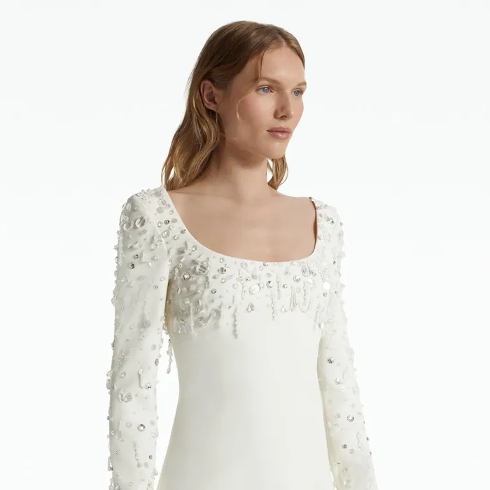 Safiyaa Susa Ivory Short Dress Women Dresses