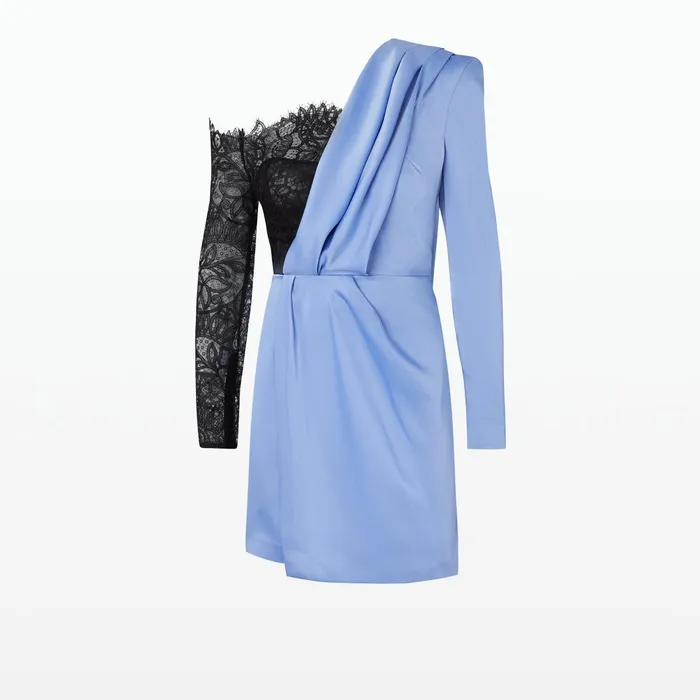 Safiyaa Suzie Carolina Blue and Black Short Dress Women Dresses