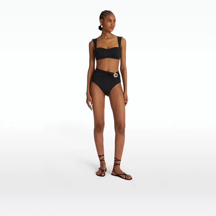 Safiyaa Tabi Black Bikini Bottom Women Swimwear
