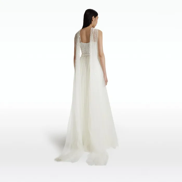 Safiyaa Tabia Ivory Long Dress Women Dresses