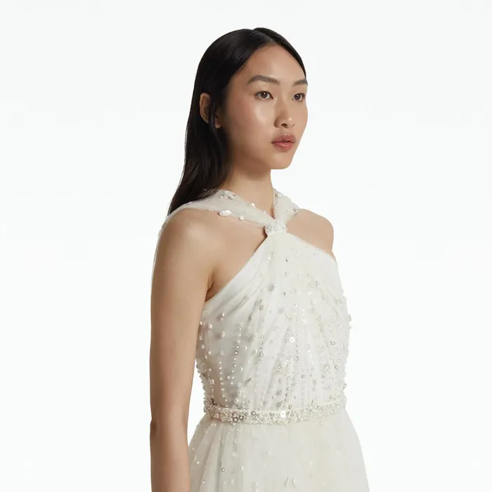 Safiyaa Tabia Ivory Long Dress Women Dresses