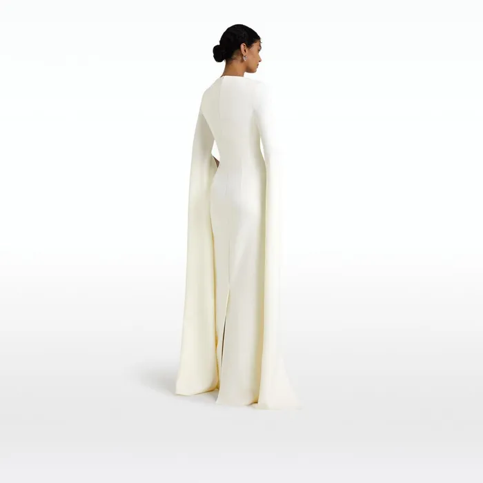 Safiyaa Talin Embroidered Ivory Long Dress Women Dresses