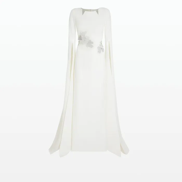 Safiyaa Talin Embroidered Ivory Long Dress Women Dresses