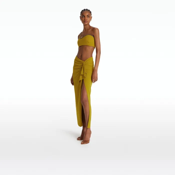 Safiyaa Tillian Chartreuse Swim Skirt Women Swimwear