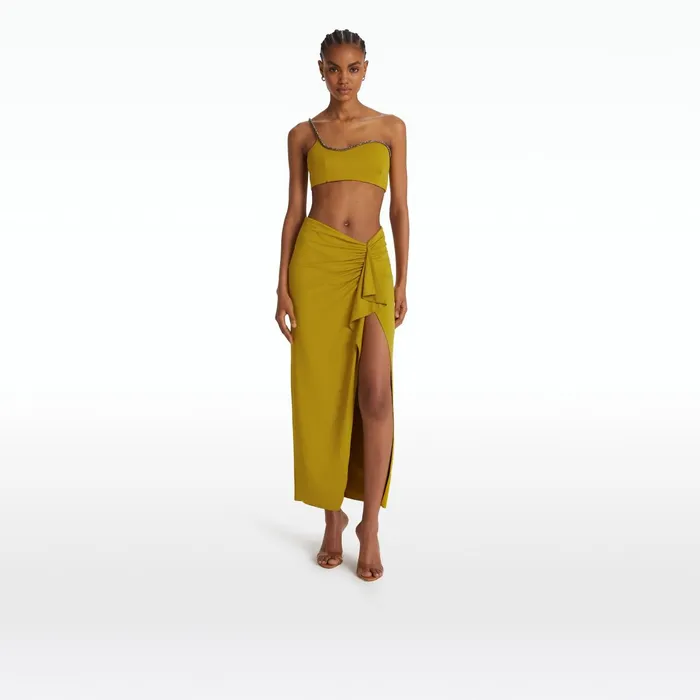 Safiyaa Tillian Chartreuse Swim Skirt Women Swimwear