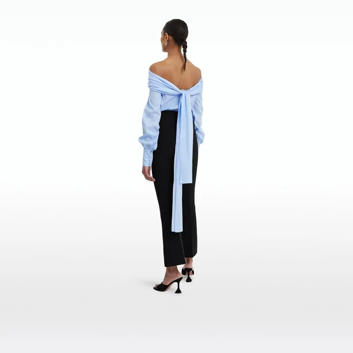 Safiyaa Tilly Blue Cotton Top Women Tops