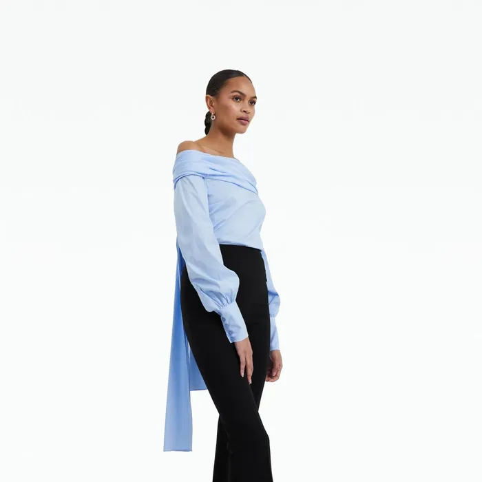 Safiyaa Tilly Blue Cotton Top Women Tops