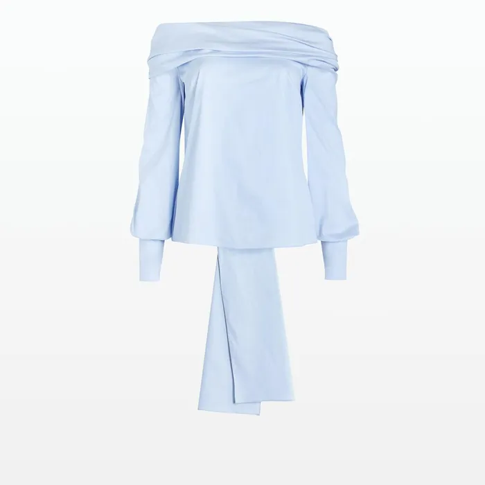 Safiyaa Tilly Blue Cotton Top Women Tops