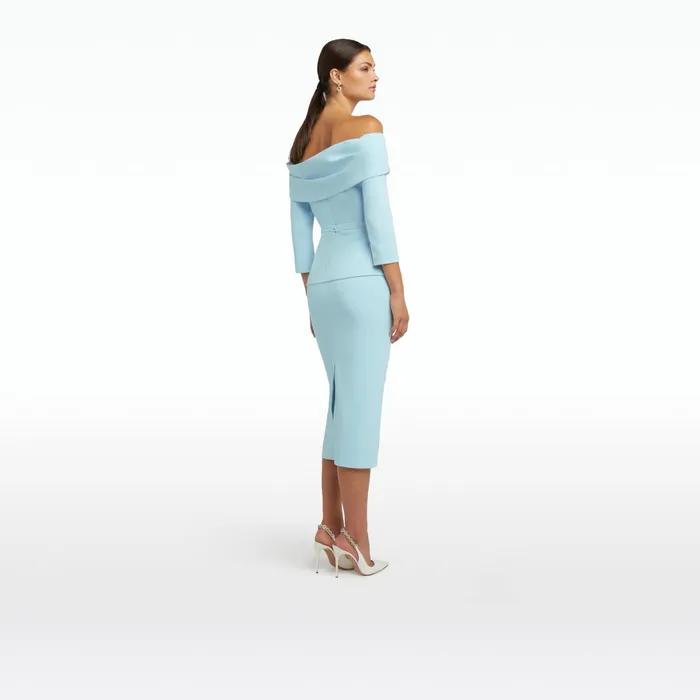 Safiyaa Tinsley Baby Blue Midi Dress Women Dresses