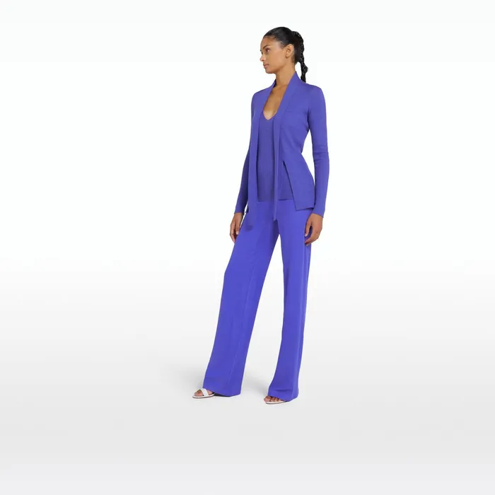 Safiyaa Uichama Anemone Blue Knit Cardigan Women Jackets Coats