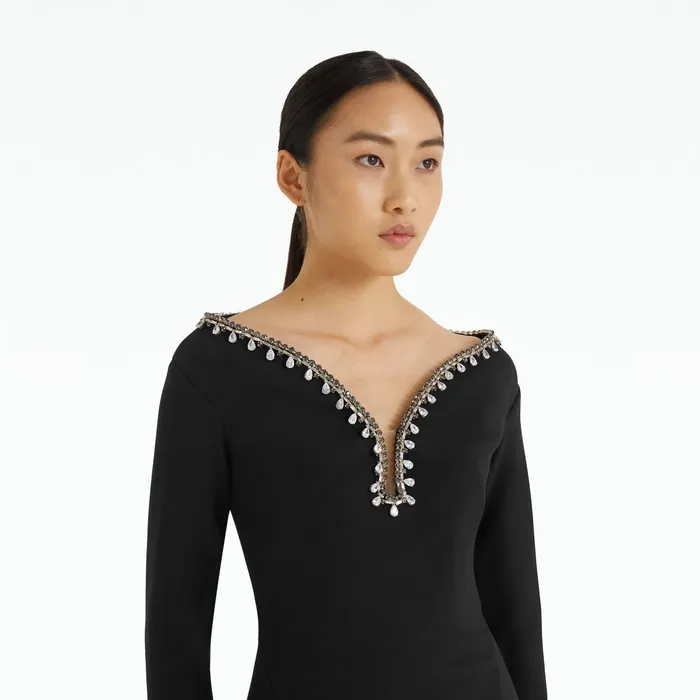 Safiyaa Wiil Black Long Dress Women Dresses