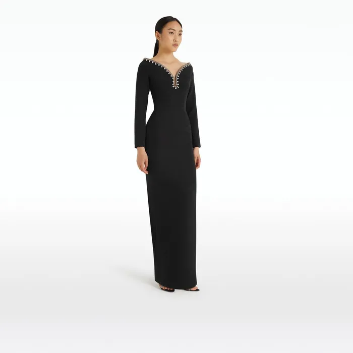 Safiyaa Wiil Black Long Dress Women Dresses