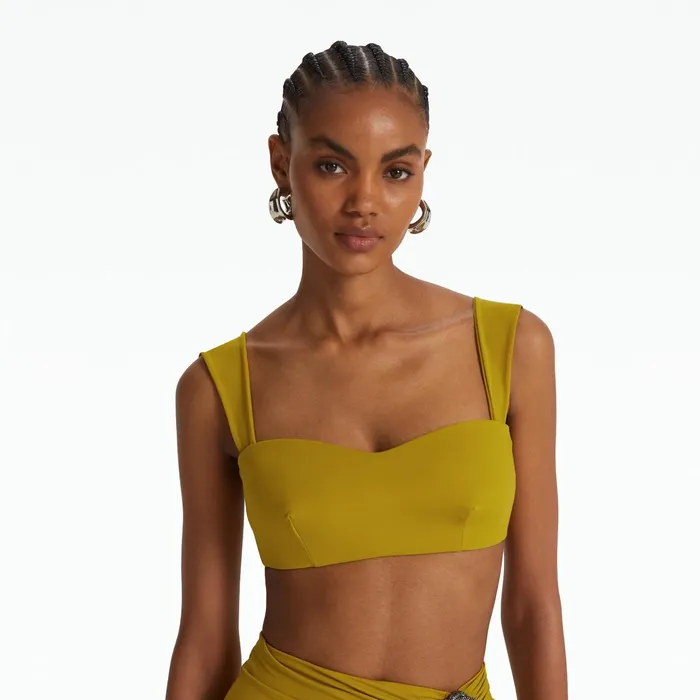 Safiyaa Willa Chartreuse Bikini Top Women Swimwear