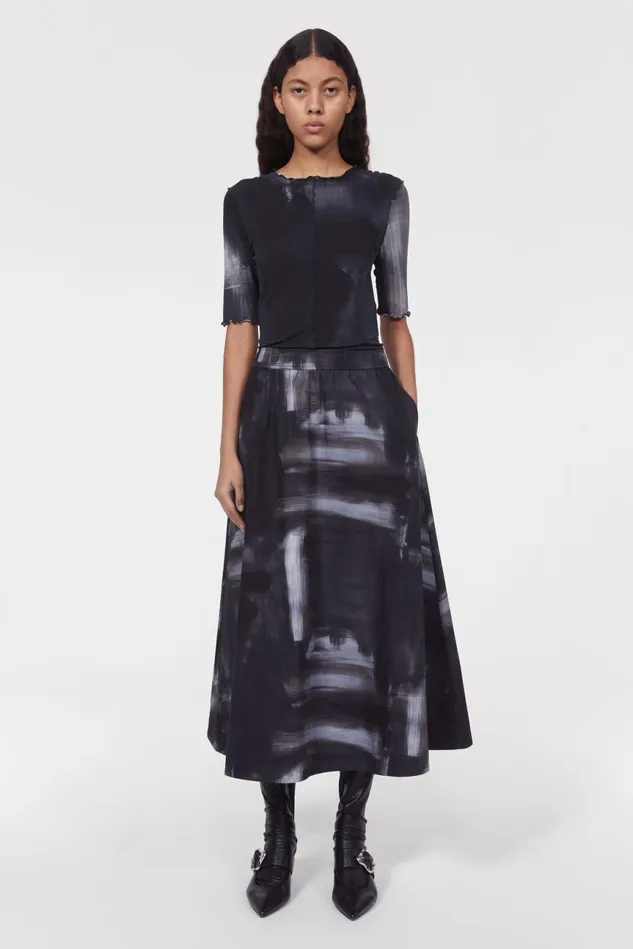 Samantha Wash Jersey Top Black Women Rodebjer Tops