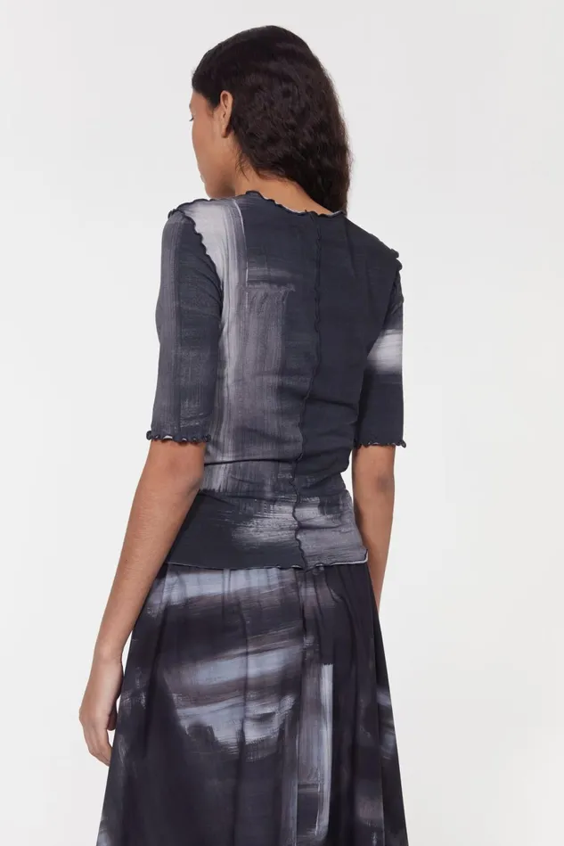 Samantha Wash Jersey Top Black Women Rodebjer Tops
