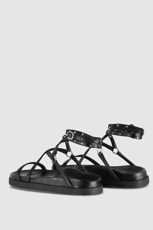 Sandals Women Patrizia Pepe Flat Sandals With Laces Nero