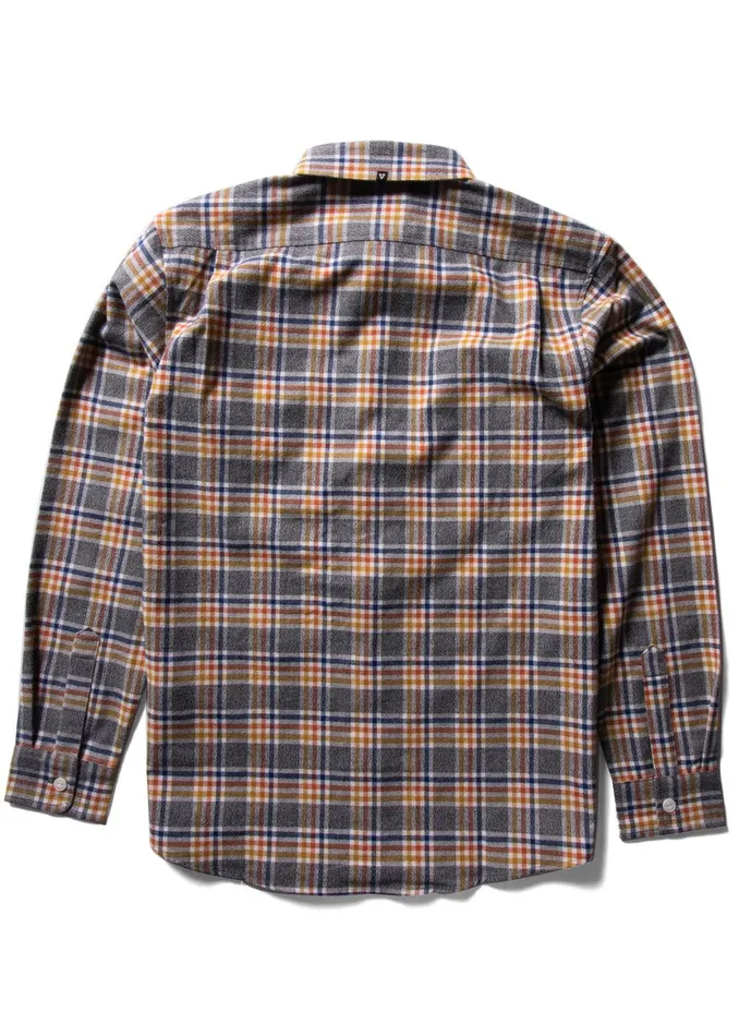Shirts and Flannels Men Vissla Central Coast Ls Flannel Black Heather