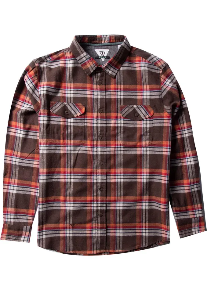 Shirts and Flannels Men Vissla Central Coast Ls Flannel Java