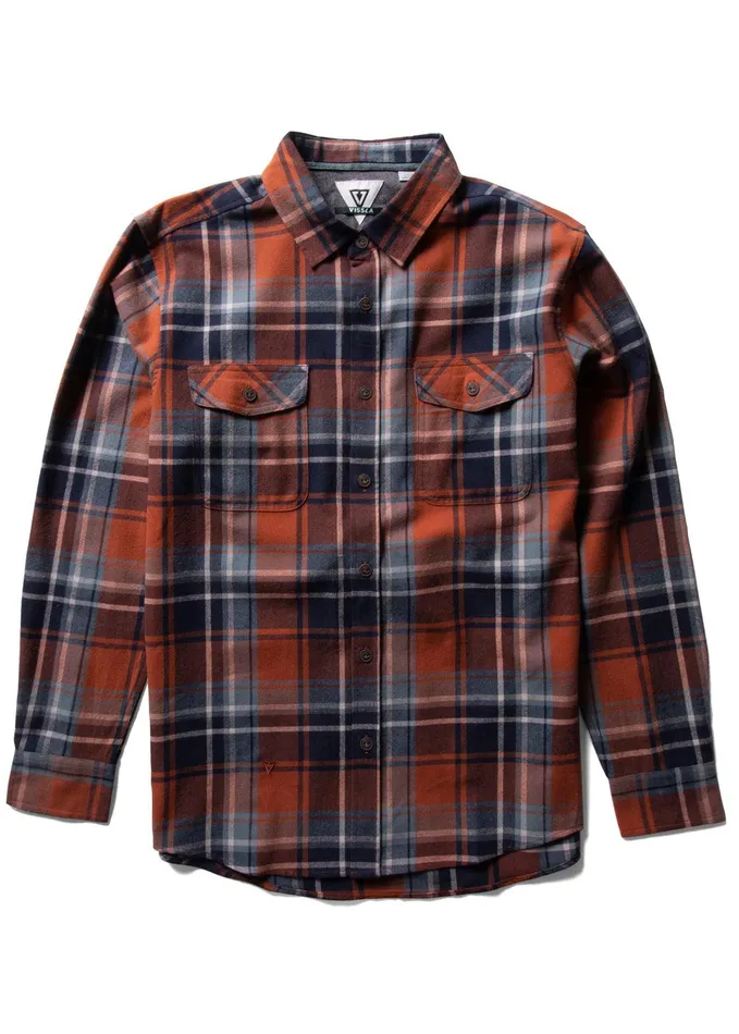 Shirts and Flannels Men Vissla Central Coast Ls Flannel Terracotta