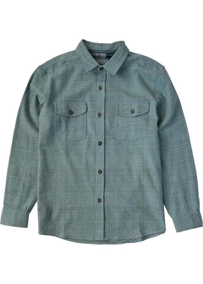 Shirts and Flannels Men Vissla Creators Norte Eco Ls Flannel Smokey Jade