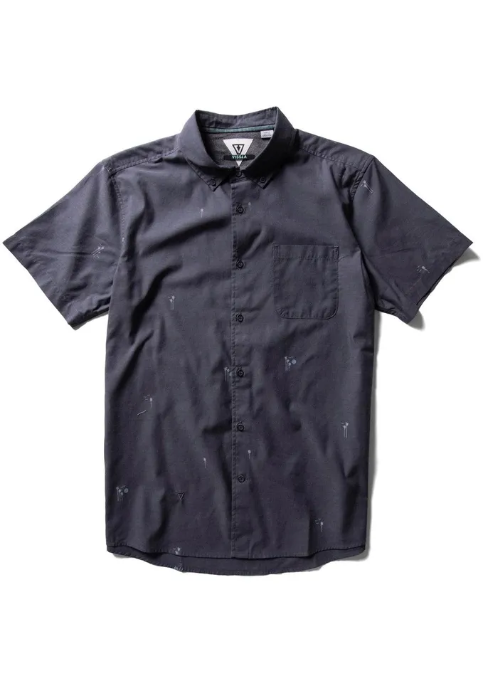 Shirts and Flannels Men Vissla Palm Away Eco Ss Shirt Charcoal