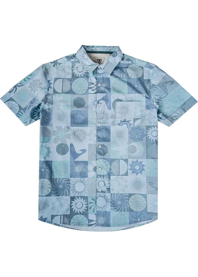 Shirts and Flannels Men Vissla Sun Dialed Eco Ss Shirt Aqua