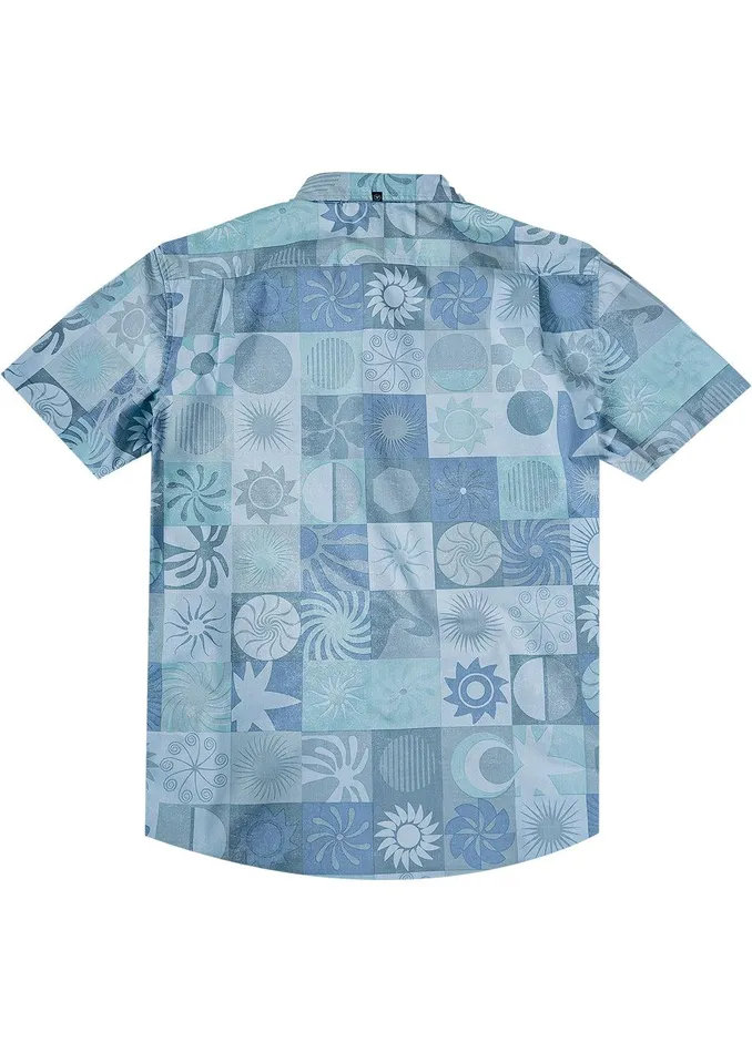 Shirts and Flannels Men Vissla Sun Dialed Eco Ss Shirt Aqua
