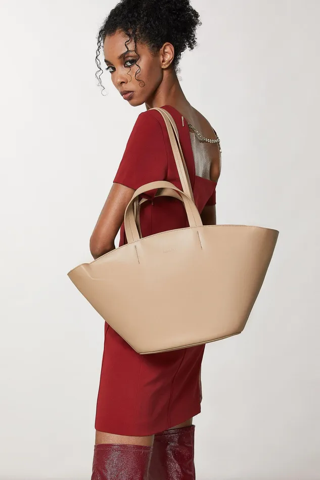Shoppers Women Patrizia Pepe Leather Shopper Winter Sand