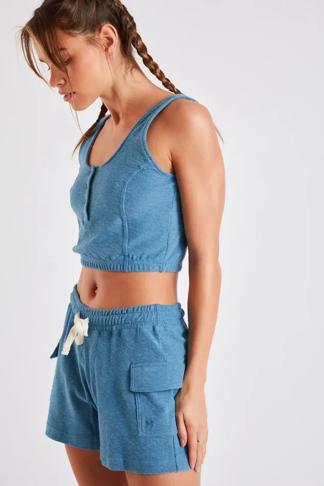 Shorts Blue 8211 PONCO PALMAS Blue Women Banana Moon Shorts and Playsuits