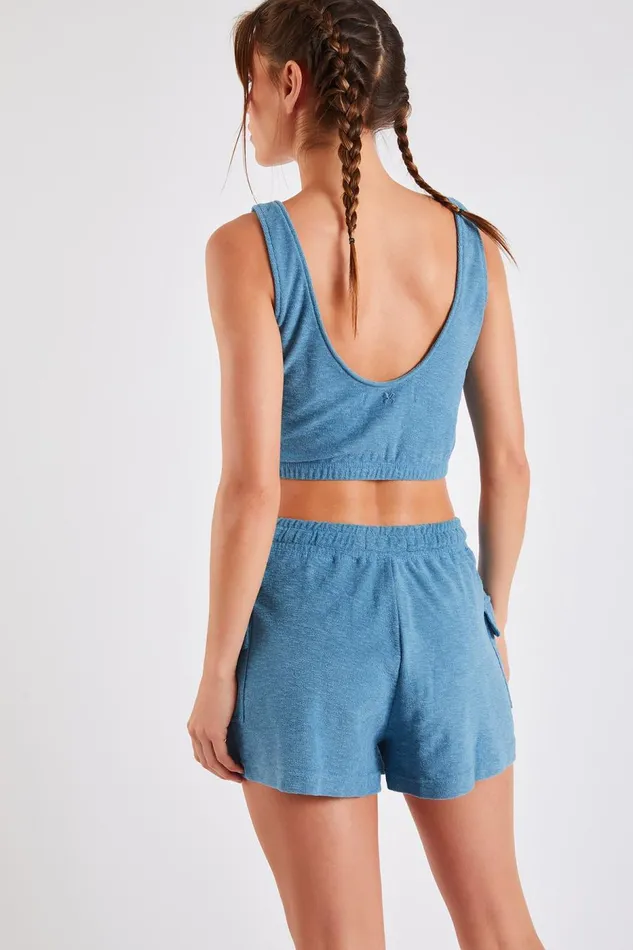 Shorts Blue 8211 PONCO PALMAS Blue Women Banana Moon Shorts and Playsuits