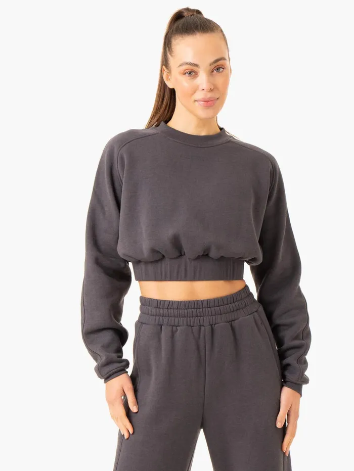 Sideline Sweater 8211 Charcoal Women Ryderwear Jackets and Sweaters