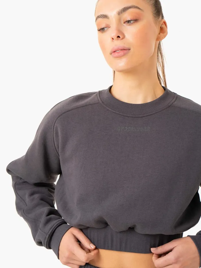 Sideline Sweater 8211 Charcoal Women Ryderwear Jackets and Sweaters
