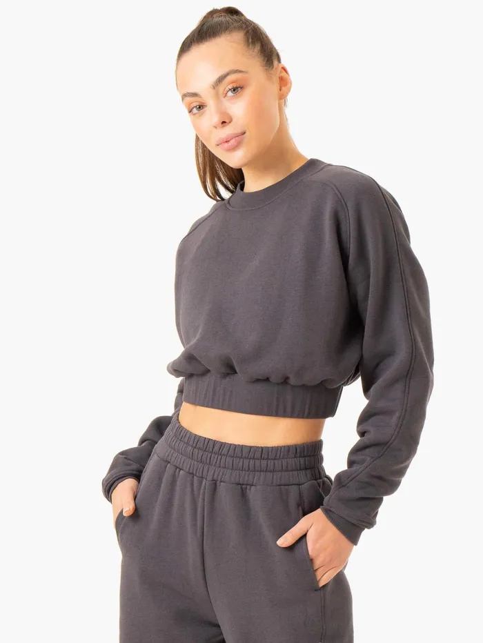 Sideline Sweater 8211 Charcoal Women Ryderwear Jackets and Sweaters