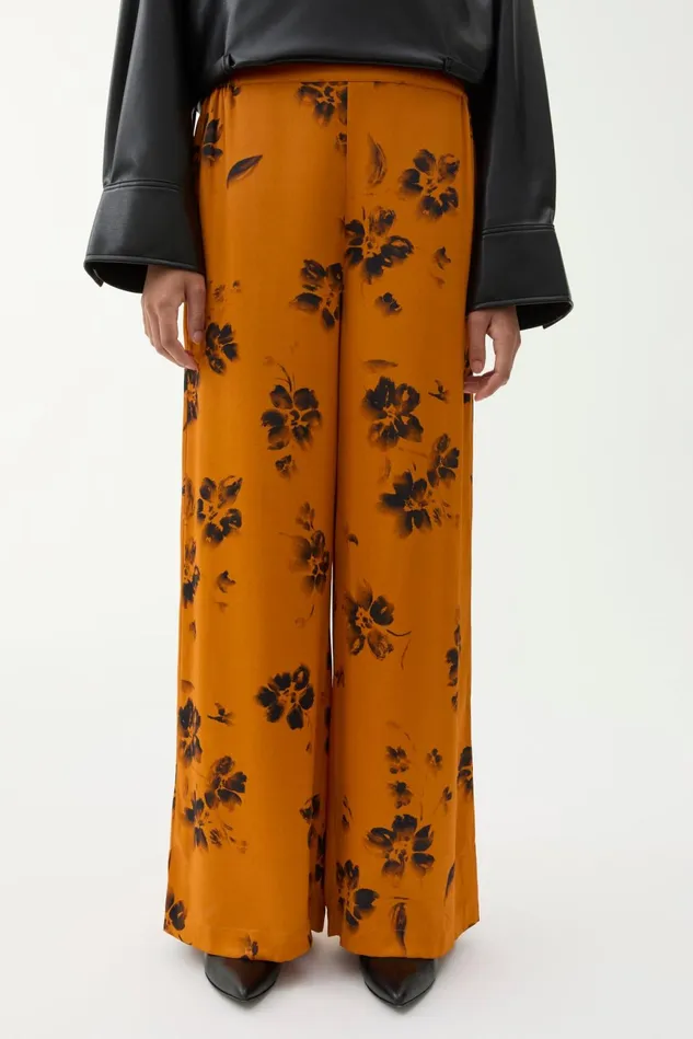 Sigrid Long Patchwork Pants Brown Women Rodebjer Trousers