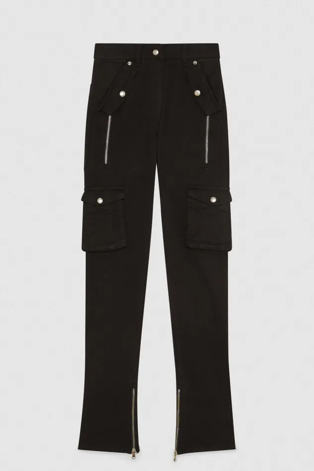 Slim and Skinny Women Patrizia Pepe Slim Cargo Pants Nero