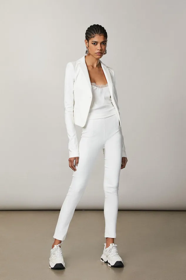 Slim and Skinny Women Patrizia Pepe Slim Pants Bianco