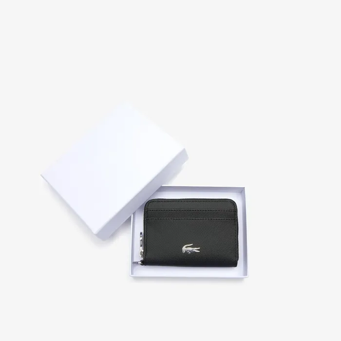 Small Leather Goods Lacoste Womens Daily Classic Small Coated Canvas Wallet Black Online