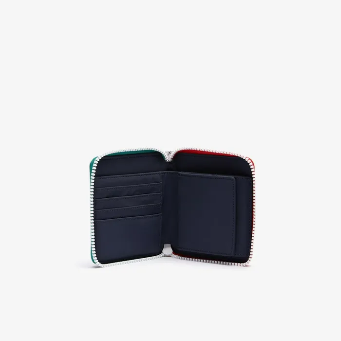 Small Leather Goods Lacoste Womens Roland Garros Panama Hat Print Small Zippered Wallet Panama Online