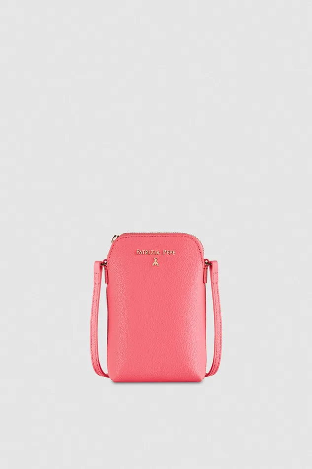 Small Leather Goods Women Patrizia Pepe Phone Holder With Shoulder Strap Hybrid Rose Small Leather Goods Women Patrizia Pepe Phone Holder With Shoulder Strap Hybrid Rose