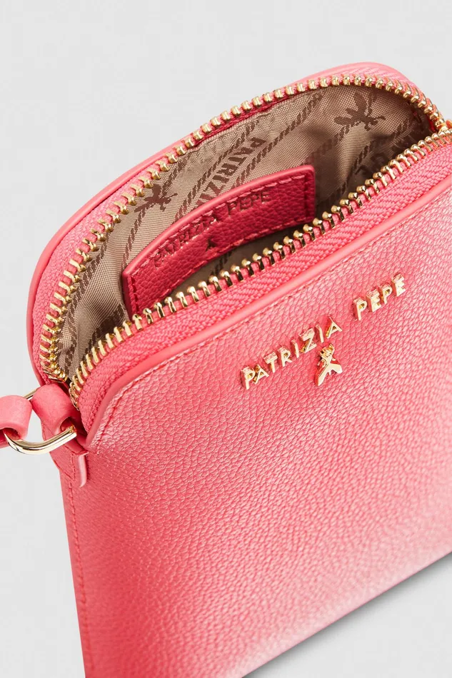 Small Leather Goods Women Patrizia Pepe Phone Holder With Shoulder Strap Hybrid Rose