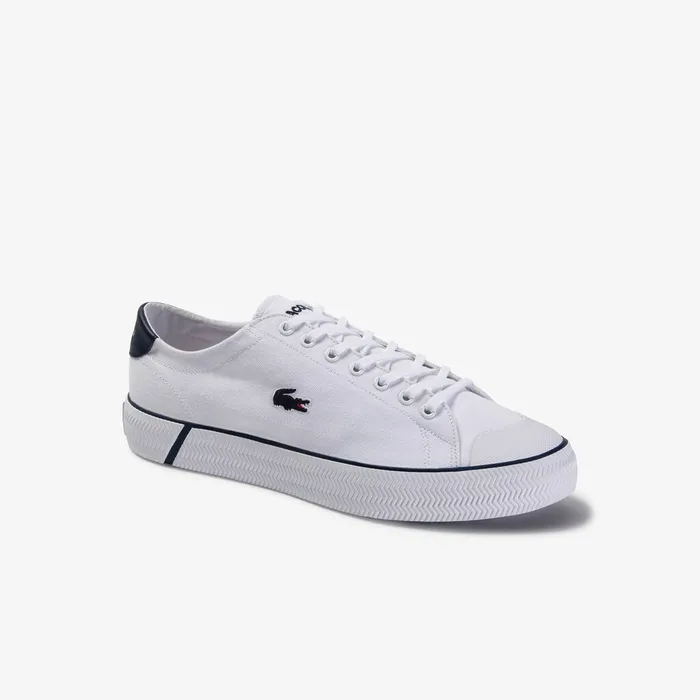 Sneakers Lacoste Mens Gripshot Textured Canvas Sneakers WhiteNavy Online