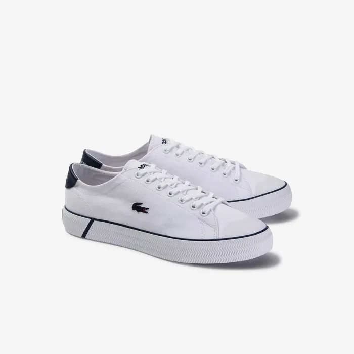 Sneakers Lacoste Mens Gripshot Textured Canvas Sneakers WhiteNavy Online
