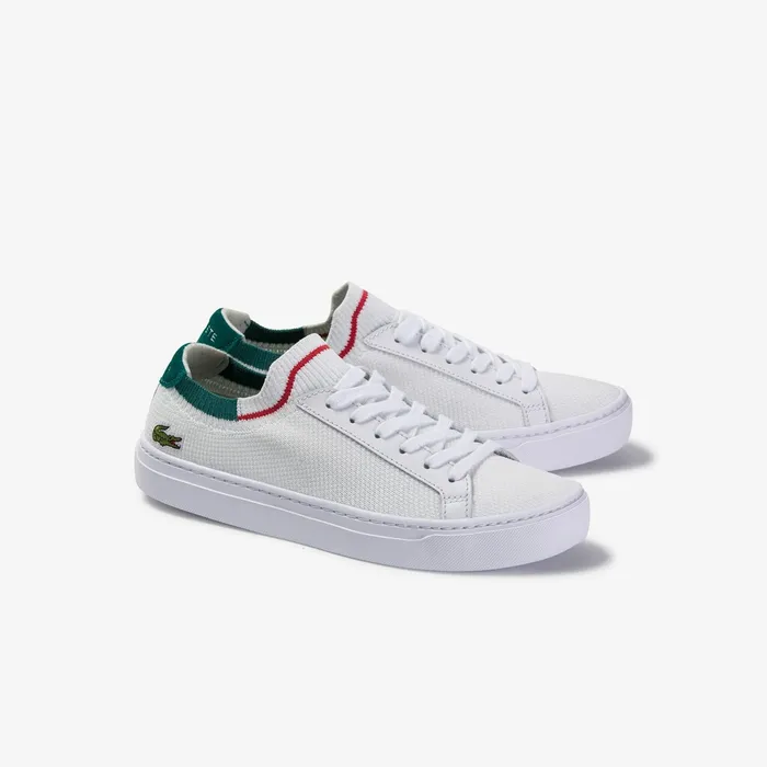 Sneakers Lacoste Womens La Pique Textile Sneakers WhtGreen Outlet Factory