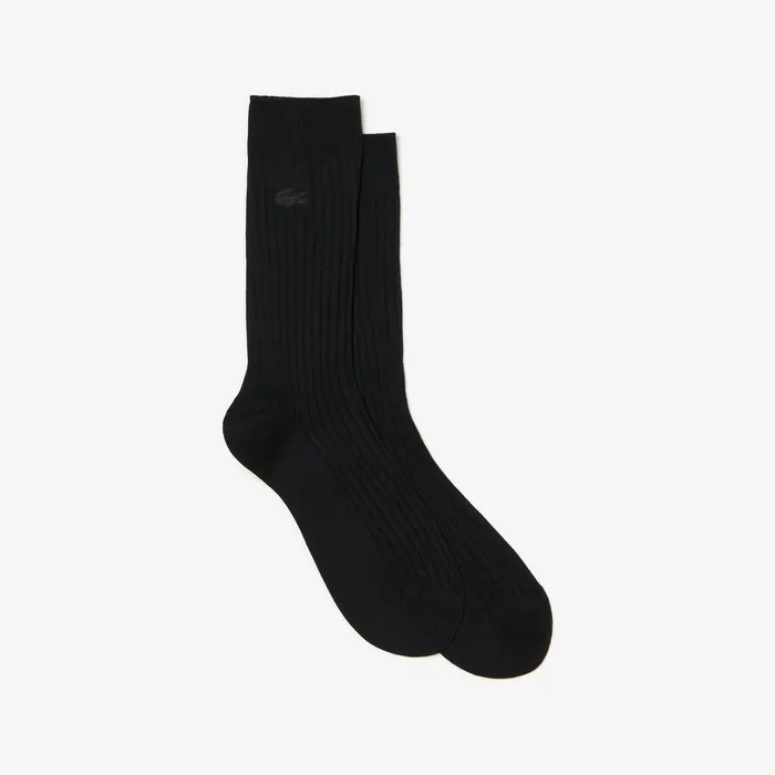 Socks Lacoste Mens Ribbed Socks Black Online Store