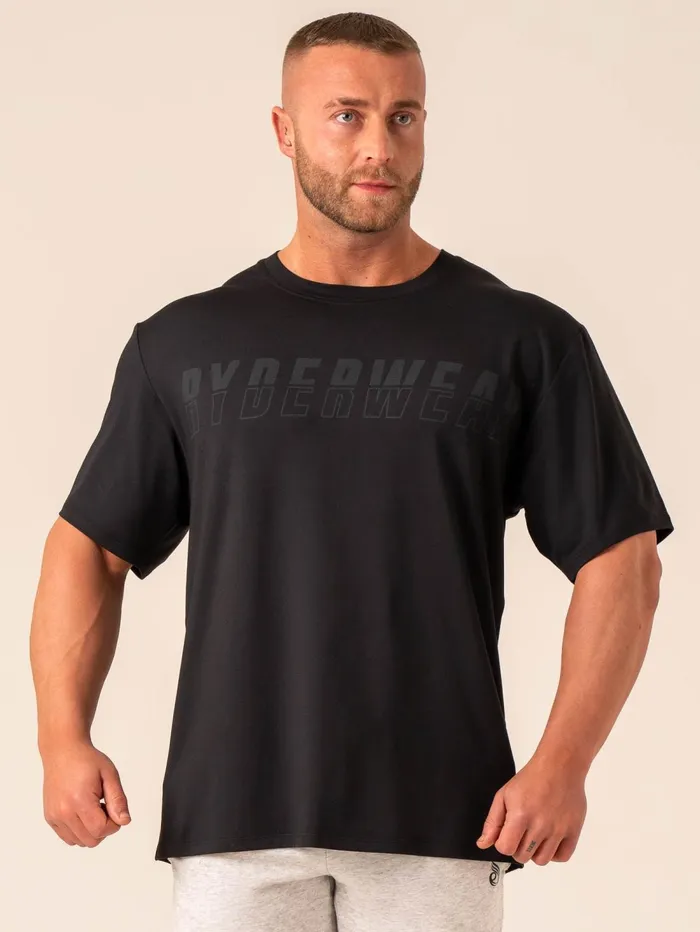 Soft Tech Oversized TShirt 8211 Black Men Ryderwear Tops