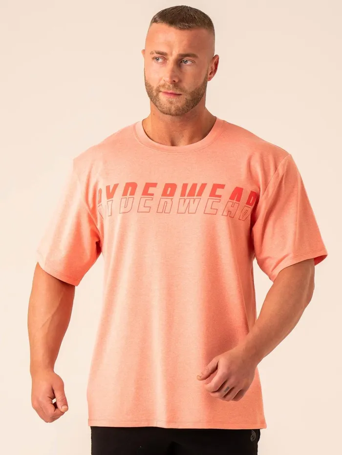 Soft Tech Oversized TShirt 8211 Coral Marl Men Ryderwear Tops