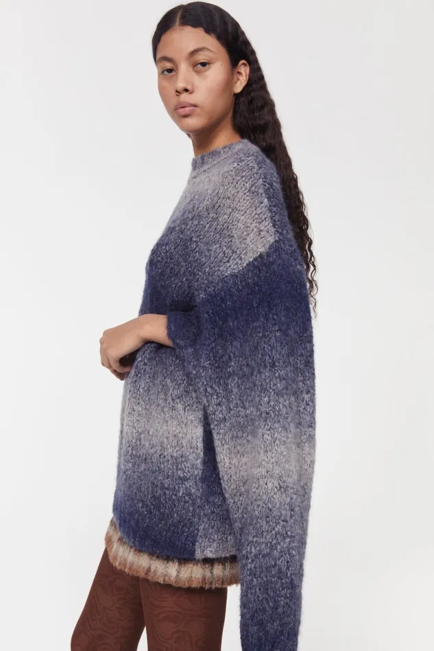 Sri Knitted Sweater Utility Blue Women Rodebjer Knitwear