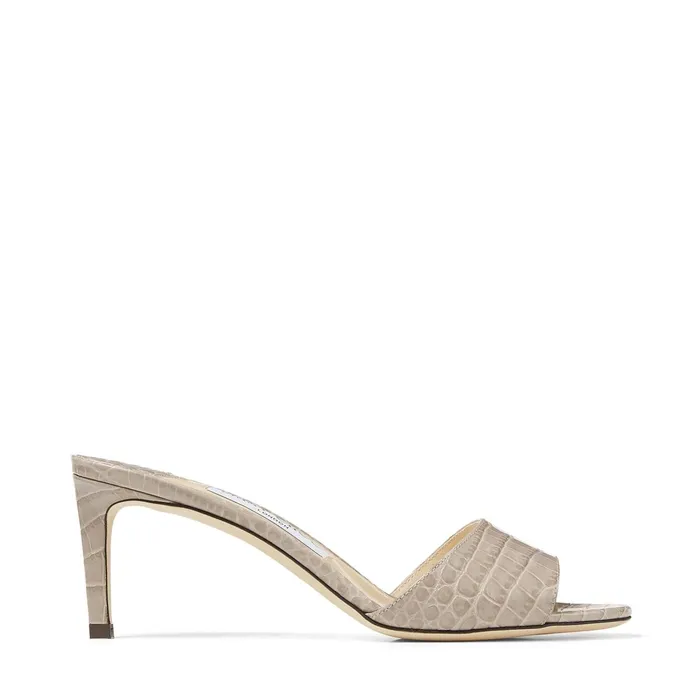 Stacey 65 Sand CrocEmbossed Leather Mules Sand Women JIMMY CHOO Mules